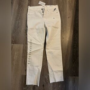 Old navy High Rise Power Slim Straight White Jeans